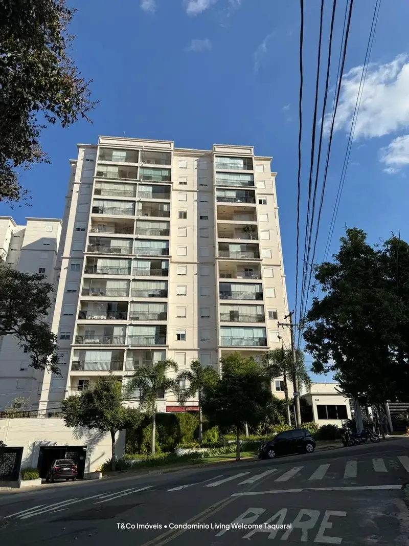 Fachada do Living Welcome Taquaral vista da Rua Lotário Novaes